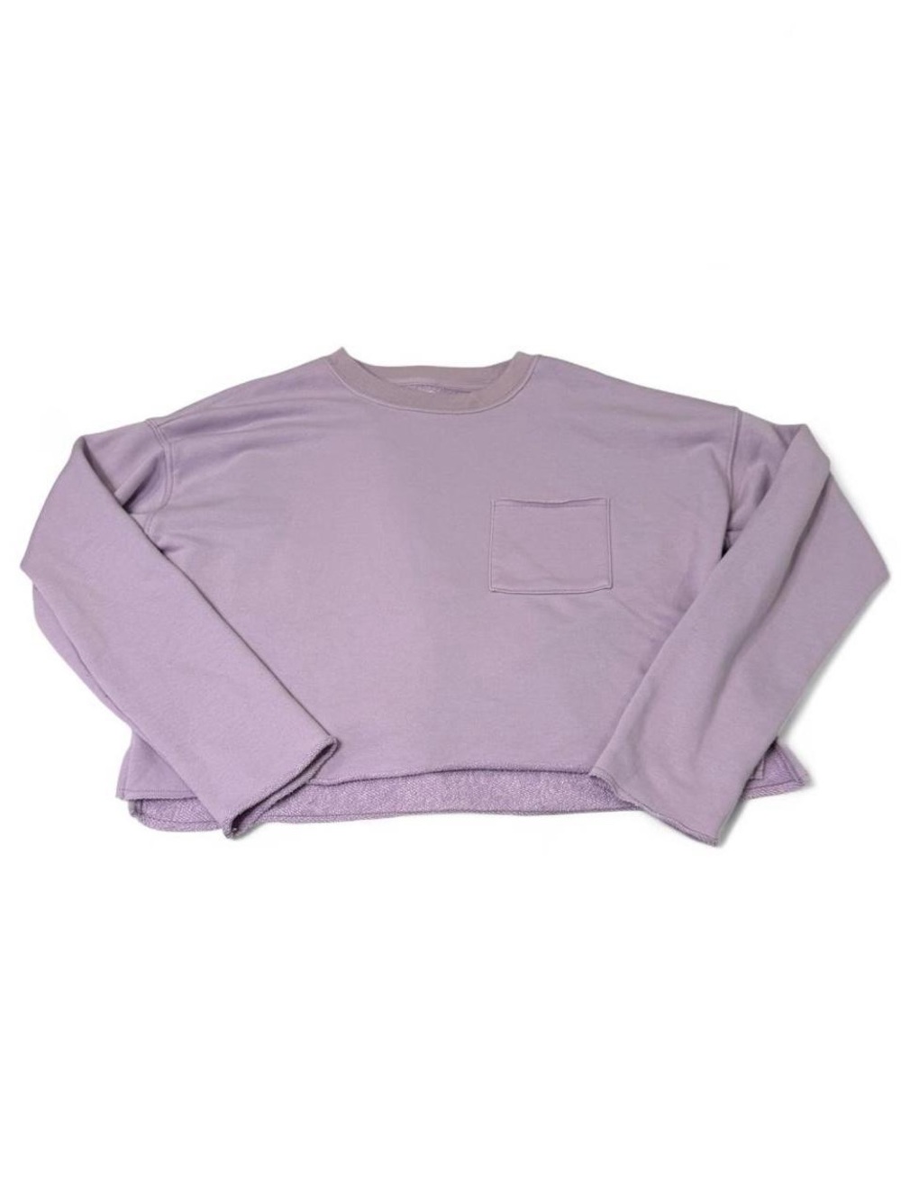 Aerie Cropped Lavender Crewneck Sweatshirt